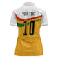 Custom Ghana Football Women Polo Shirt Abstract Flag and Kente Pattern