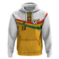 Custom Ghana Football Zip Hoodie Abstract Flag and Kente Pattern