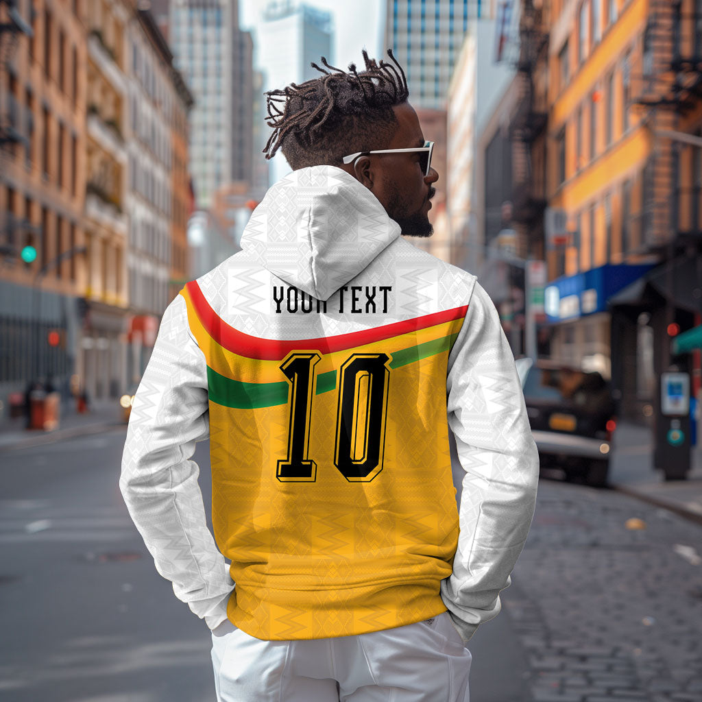 Custom Ghana Football Zip Hoodie Abstract Flag and Kente Pattern