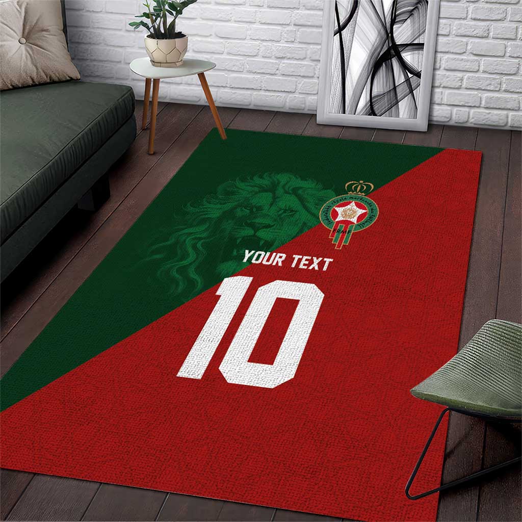 Custom Moroccan Football Area Rug Go Glory-The Atlas Lions - African Pride