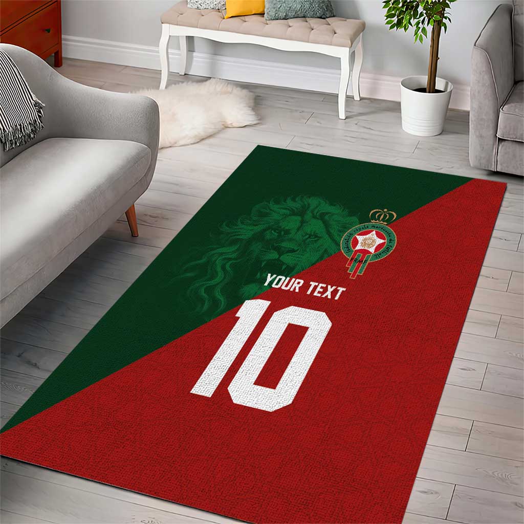 Custom Moroccan Football Area Rug Go Glory-The Atlas Lions - African Pride