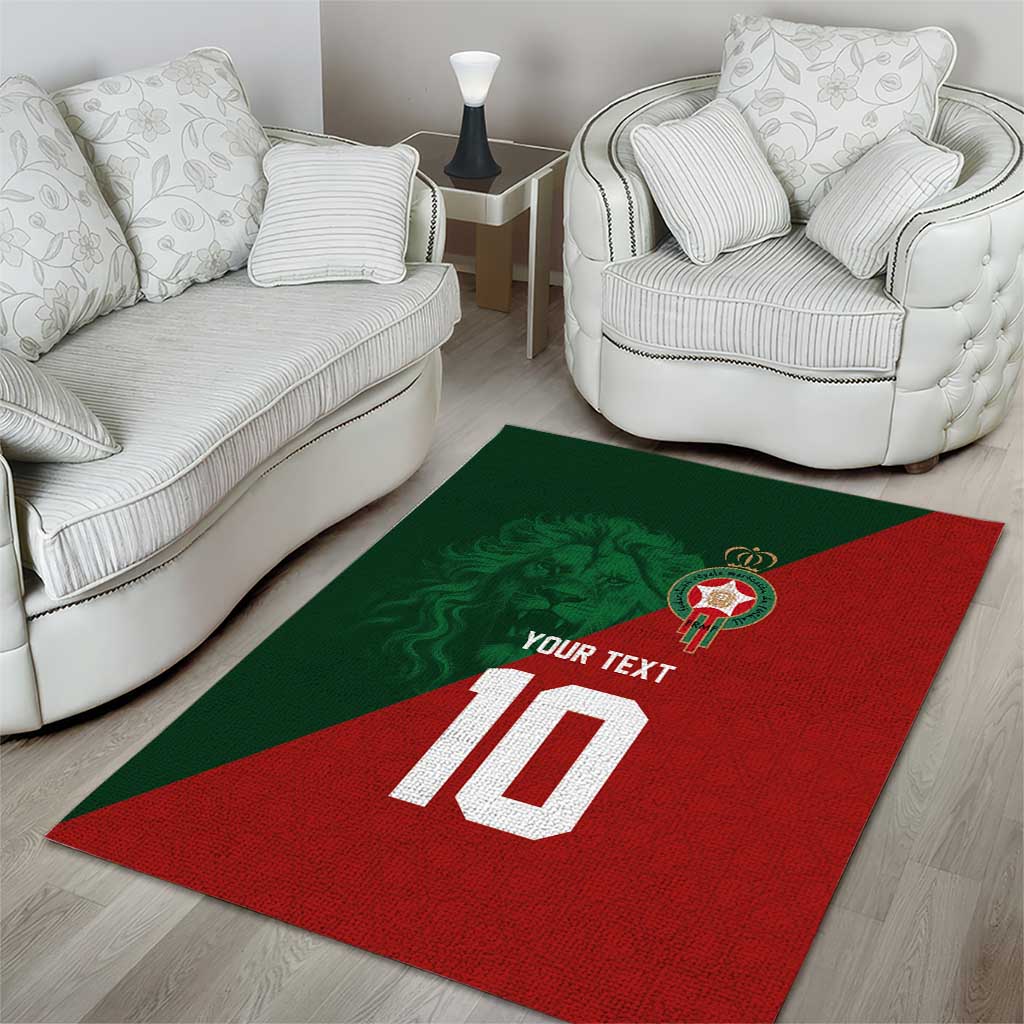 Custom Moroccan Football Area Rug Go Glory-The Atlas Lions - African Pride