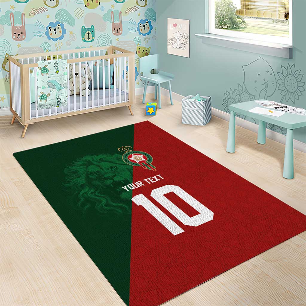 Custom Moroccan Football Area Rug Go Glory-The Atlas Lions - African Pride