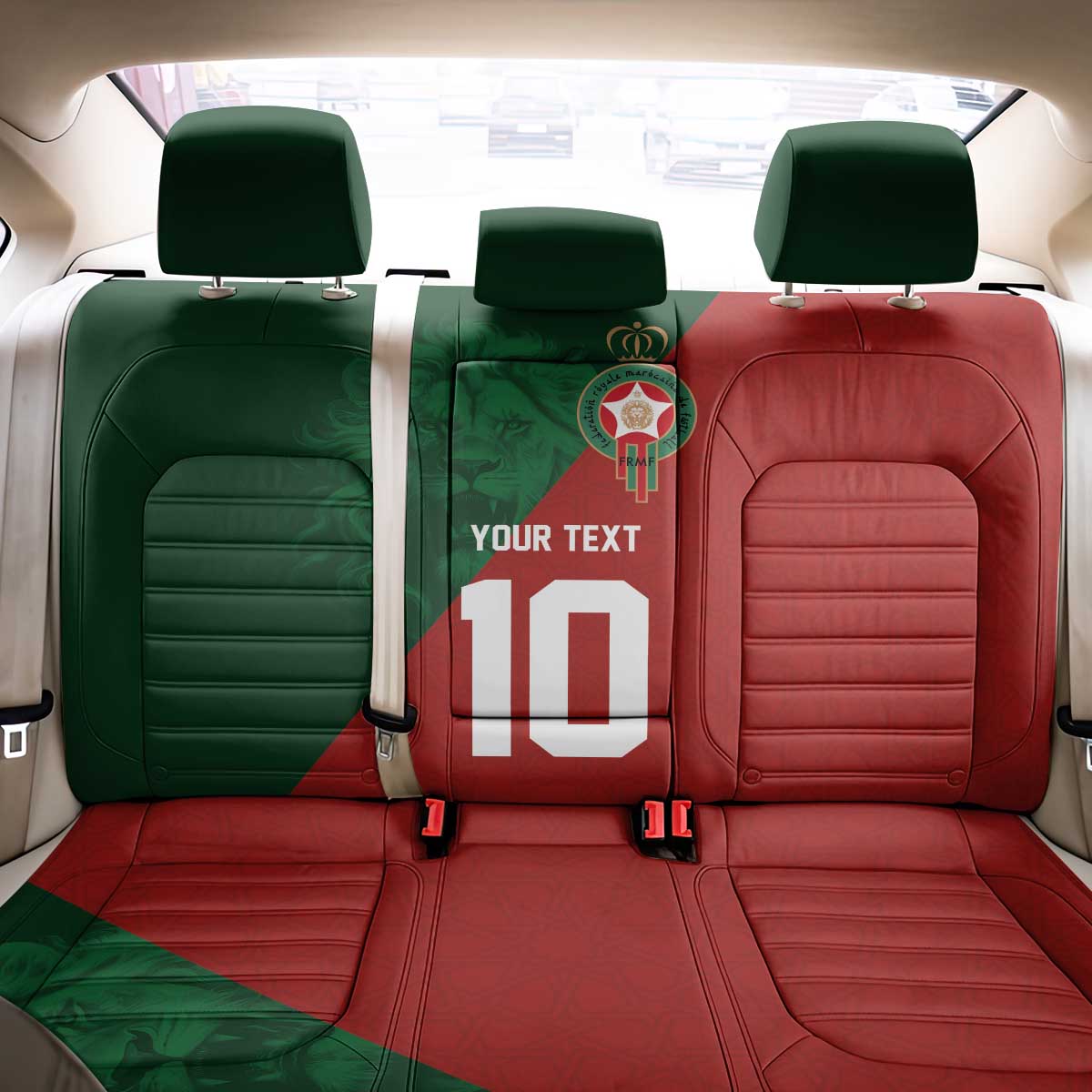 Custom Moroccan Football Back Car Seat Cover Go Glory-The Atlas Lions - African Pride