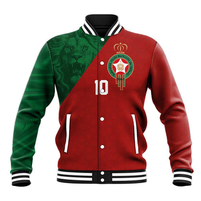 Custom Moroccan Football Baseball Jacket Go Glory-The Atlas Lions - African Pride