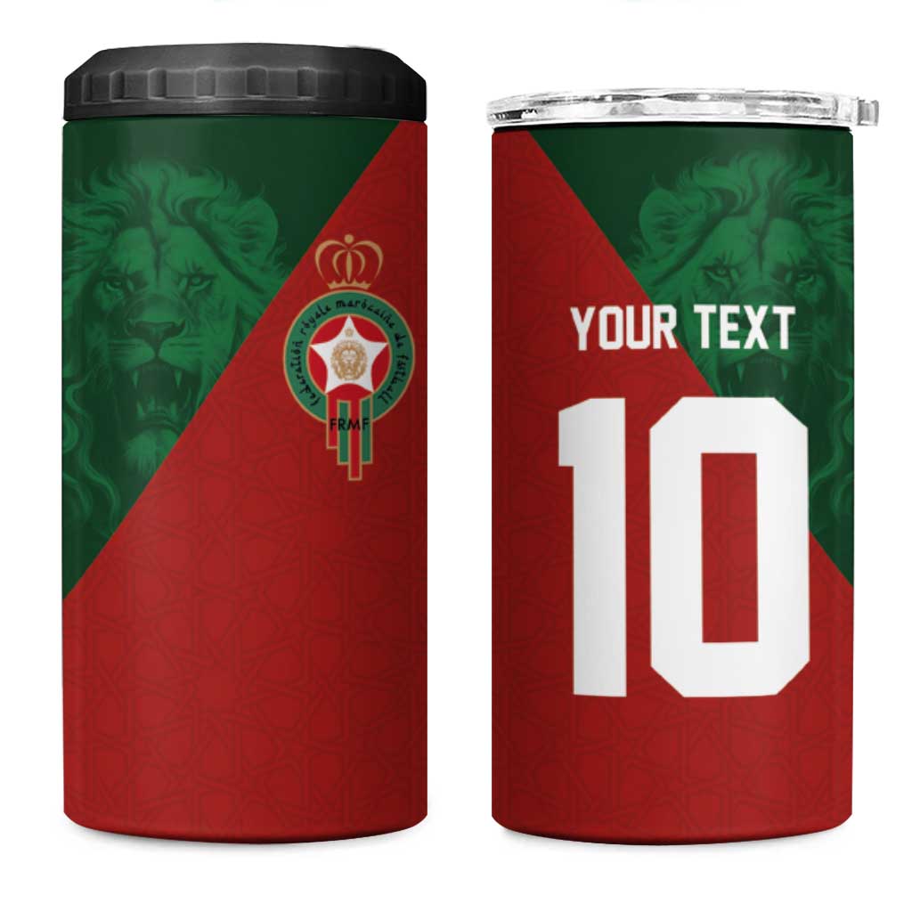 Custom Moroccan Football 4 in 1 Can Cooler Tumbler Go Glory-The Atlas Lions - African Pride
