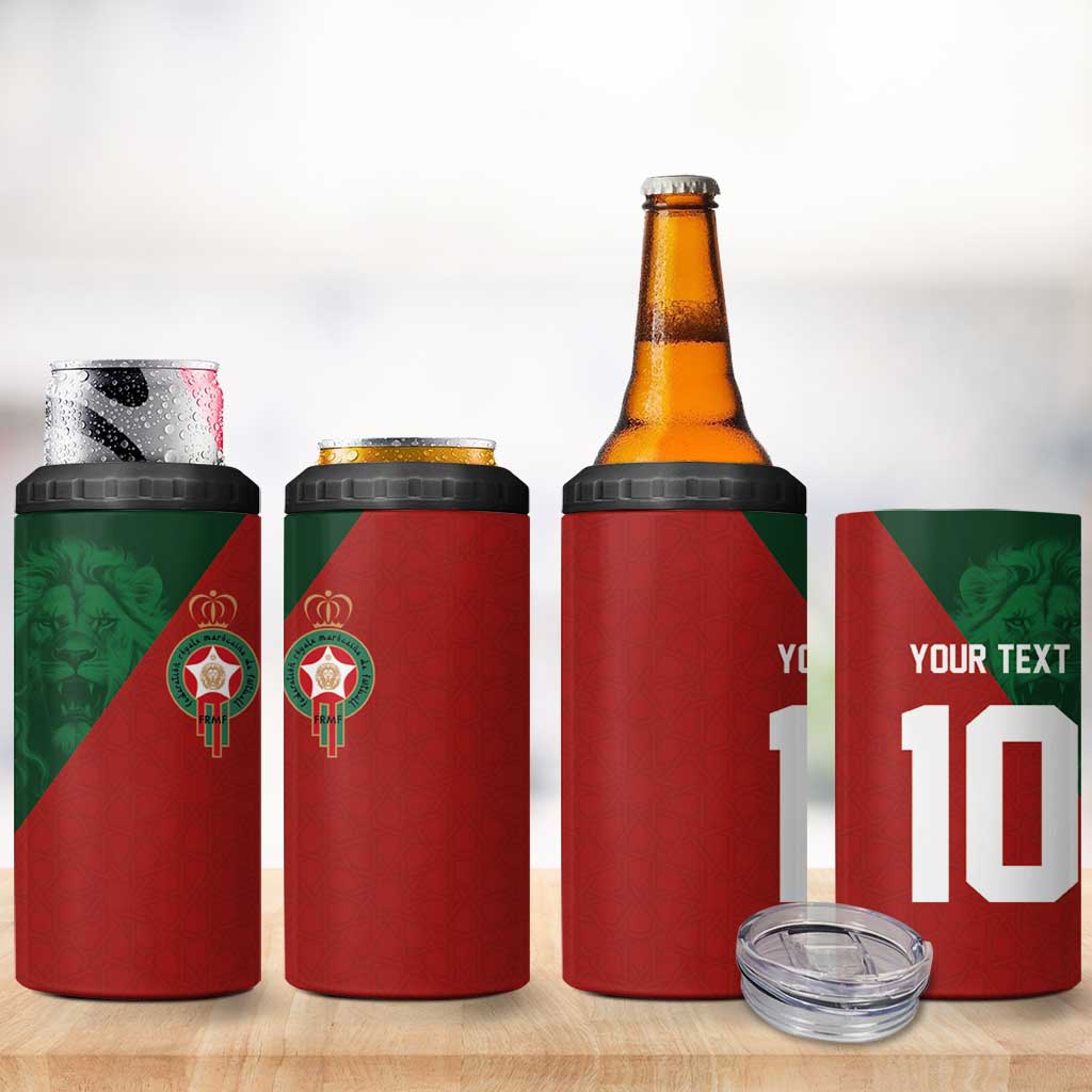 Custom Moroccan Football 4 in 1 Can Cooler Tumbler Go Glory-The Atlas Lions - African Pride