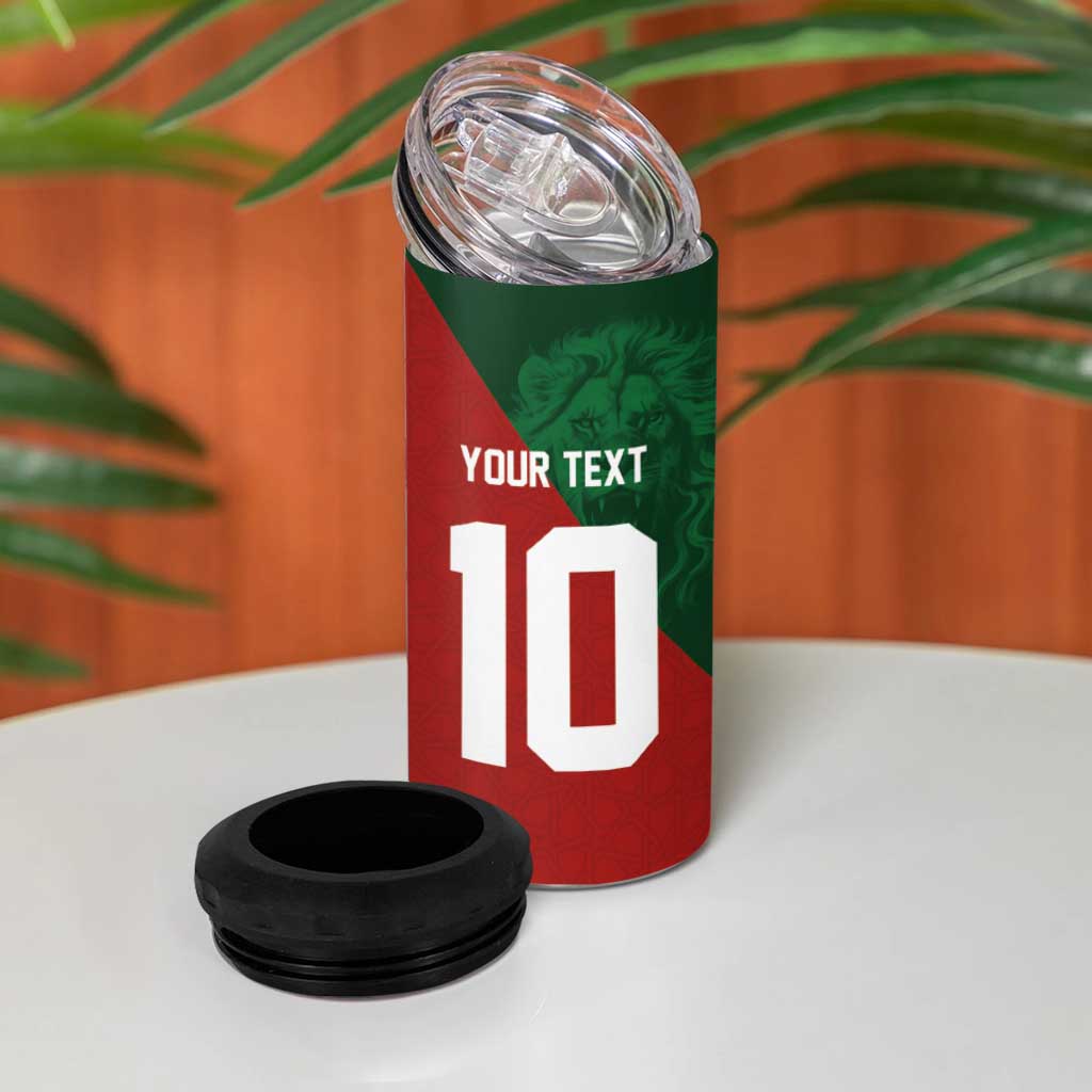 Custom Moroccan Football 4 in 1 Can Cooler Tumbler Go Glory-The Atlas Lions - African Pride