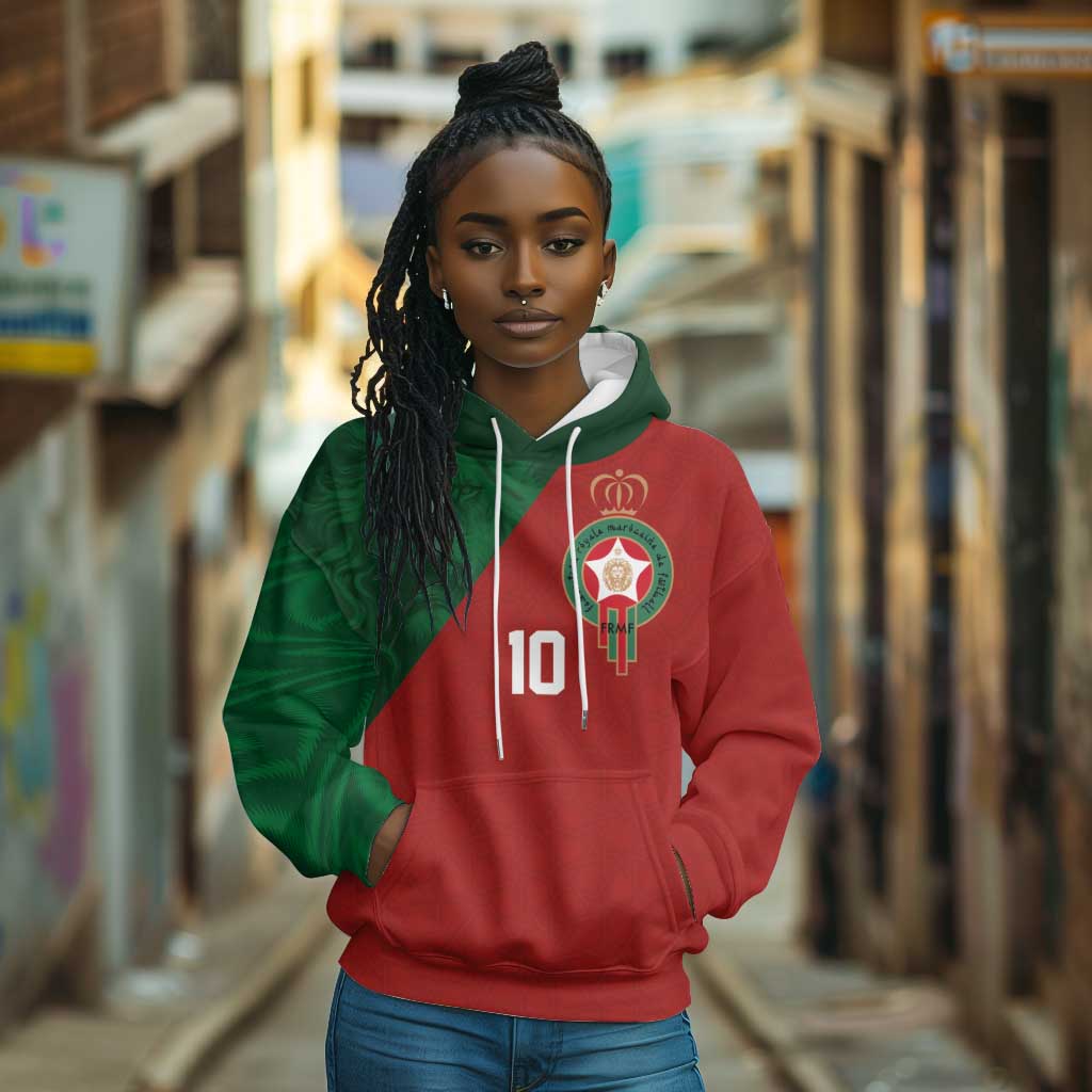 Custom Moroccan Football Hoodie Go Glory-The Atlas Lions - African Pride