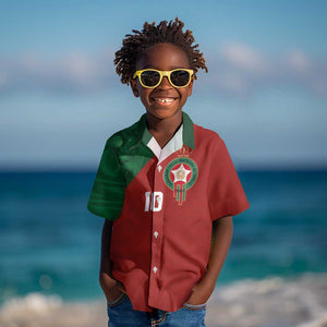 Custom Moroccan Football Kid Hawaiian Shirt Go Glory-The Atlas Lions - African Pride