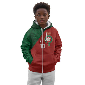 Custom Moroccan Football Kid Hoodie Go Glory-The Atlas Lions - African Pride
