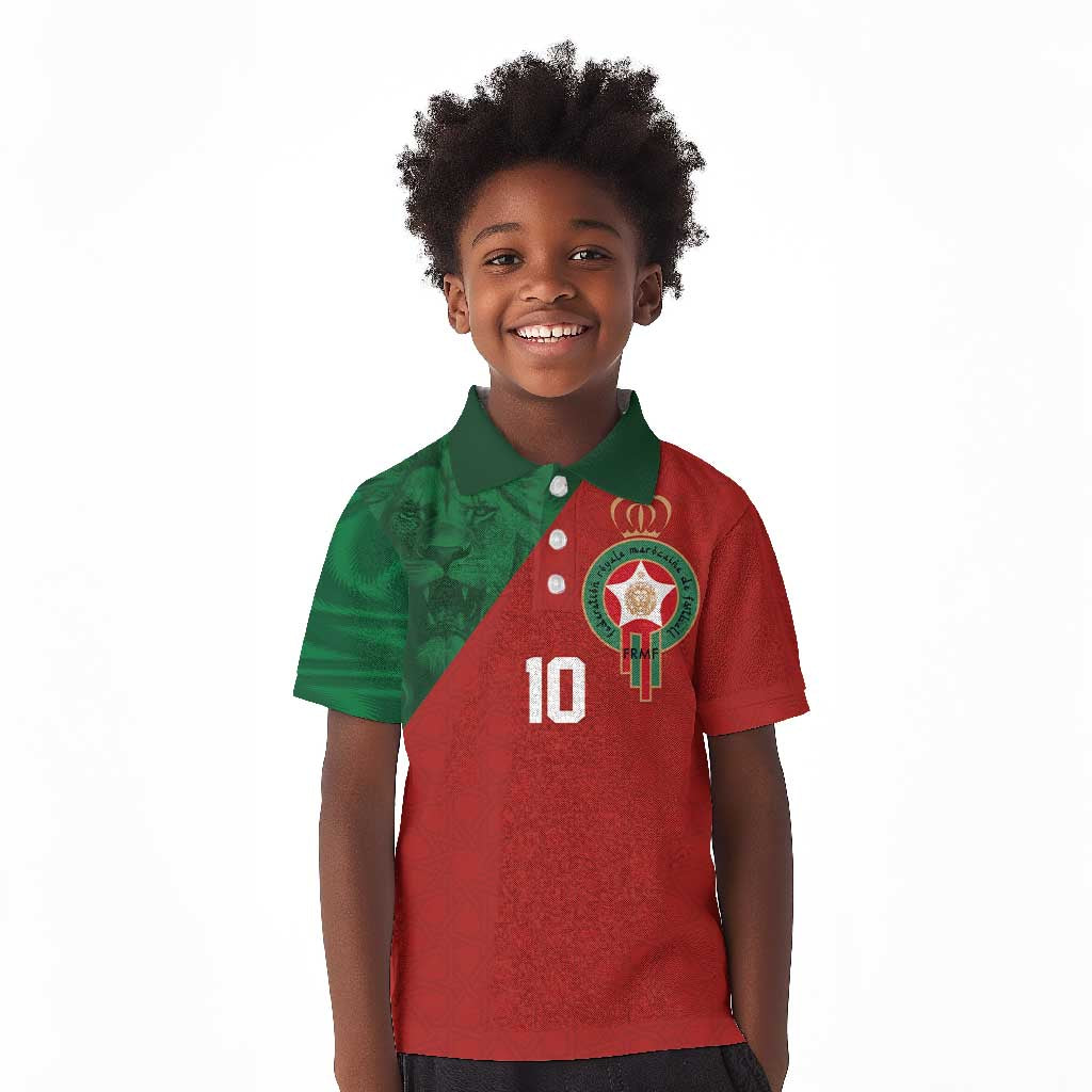 Custom Moroccan Football Kid Polo Shirt Go Glory-The Atlas Lions - African Pride