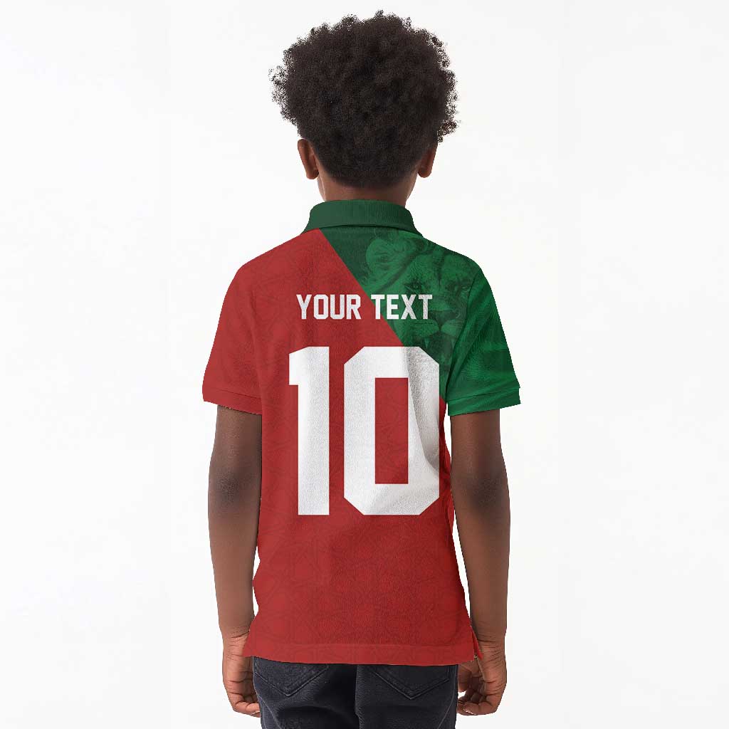 Custom Moroccan Football Kid Polo Shirt Go Glory-The Atlas Lions - African Pride