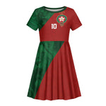 Custom Moroccan Football Kid Short Sleeve Dress Go Glory-The Atlas Lions - African Pride