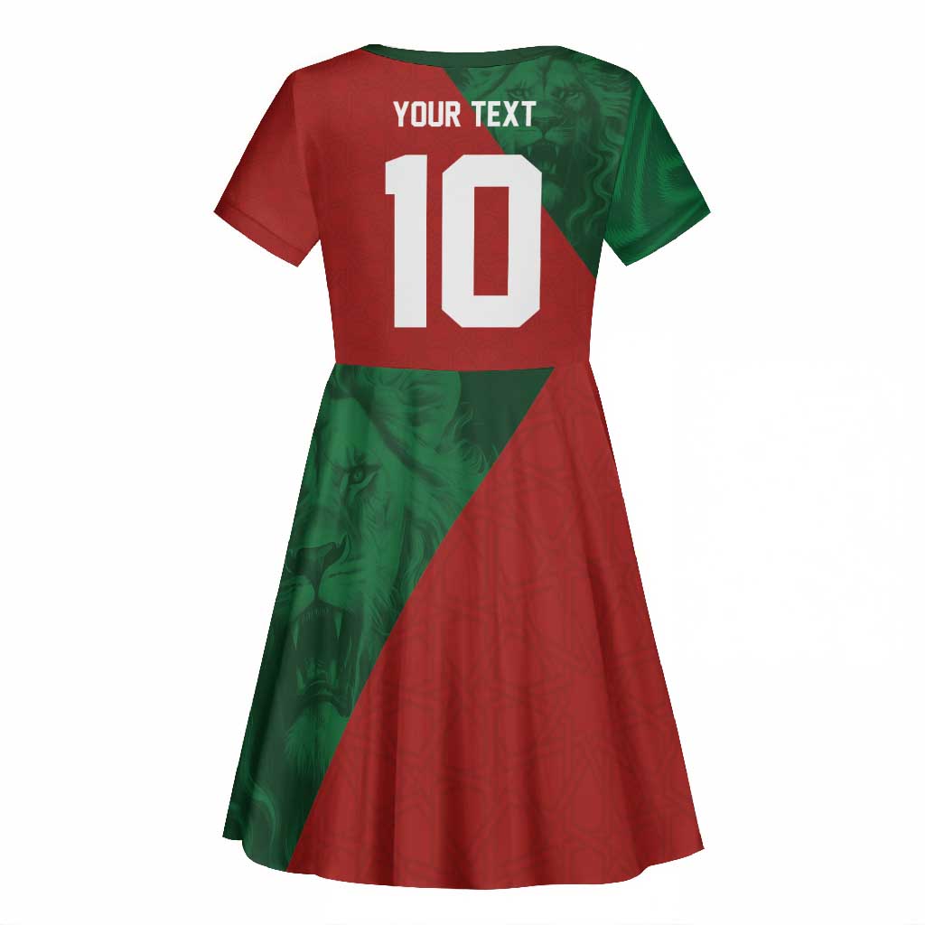 Custom Moroccan Football Kid Short Sleeve Dress Go Glory-The Atlas Lions - African Pride