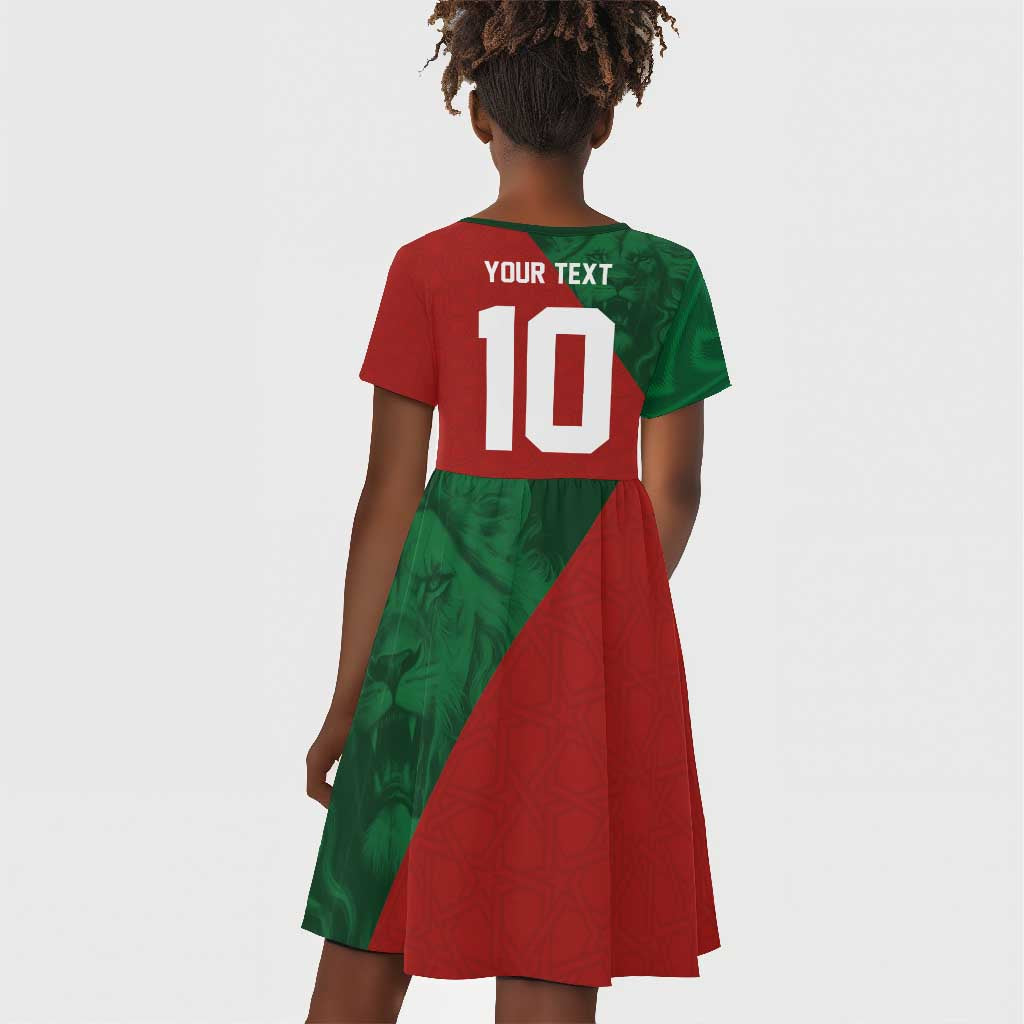 Custom Moroccan Football Kid Short Sleeve Dress Go Glory-The Atlas Lions - African Pride