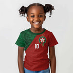 Custom Moroccan Football Kid T shirt Go Glory-The Atlas Lions - African Pride