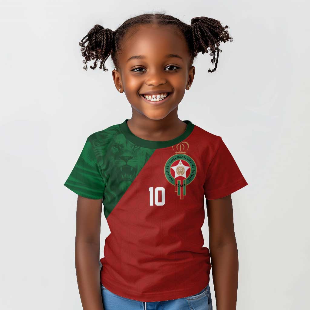 Custom Moroccan Football Kid T shirt Go Glory-The Atlas Lions - African Pride