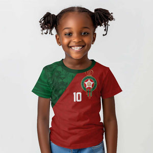 Custom Moroccan Football Kid T shirt Go Glory-The Atlas Lions - African Pride