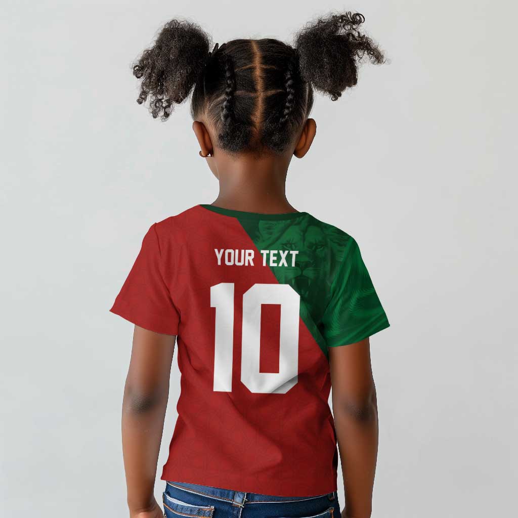 Custom Moroccan Football Kid T shirt Go Glory-The Atlas Lions - African Pride