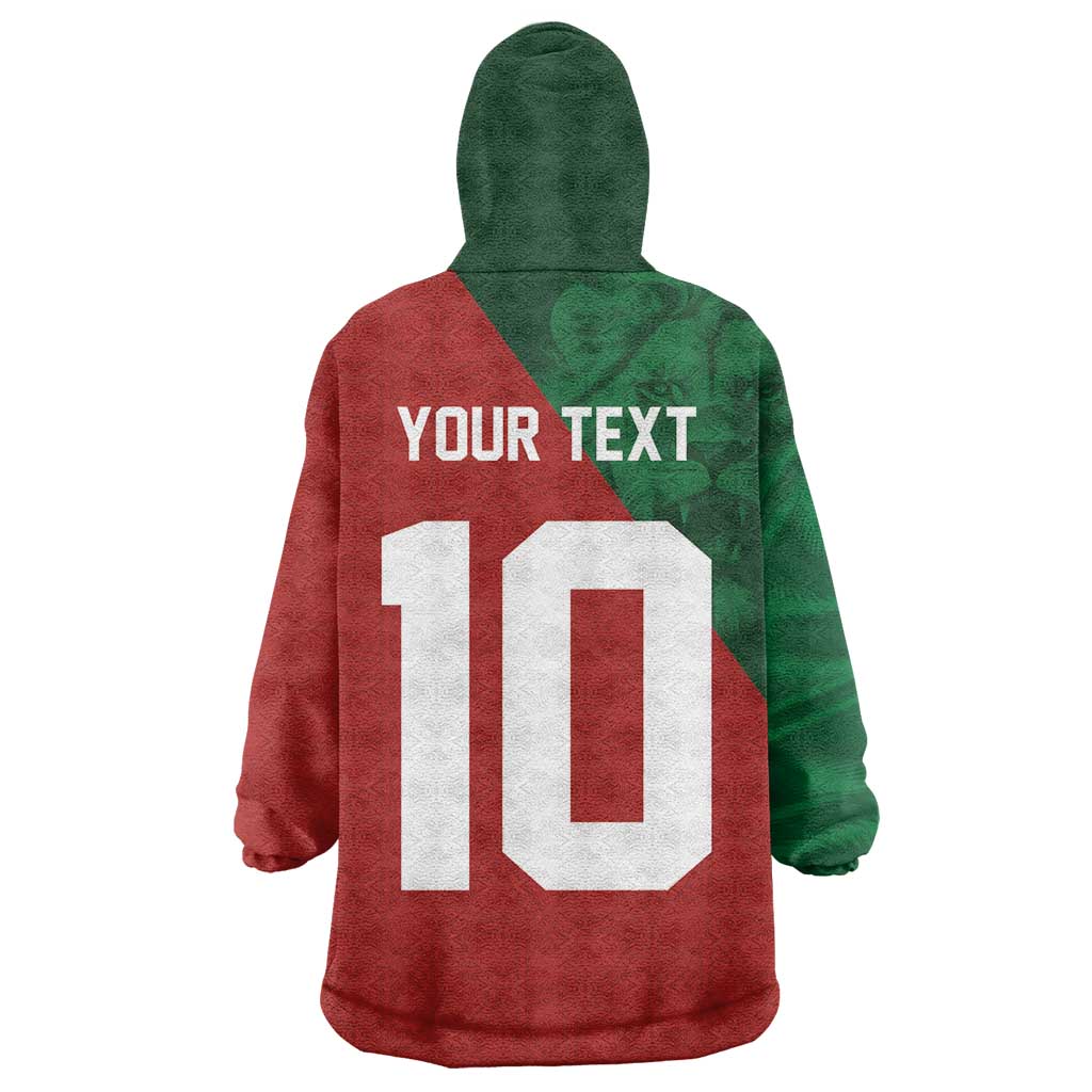 Custom Moroccan Football Kid Wearable Blanket Hoodie Go Glory-The Atlas Lions - African Pride