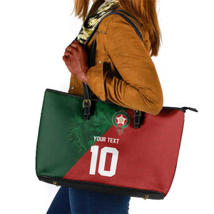 Custom Moroccan Football Leather Tote Bag Go Glory-The Atlas Lions - African Pride