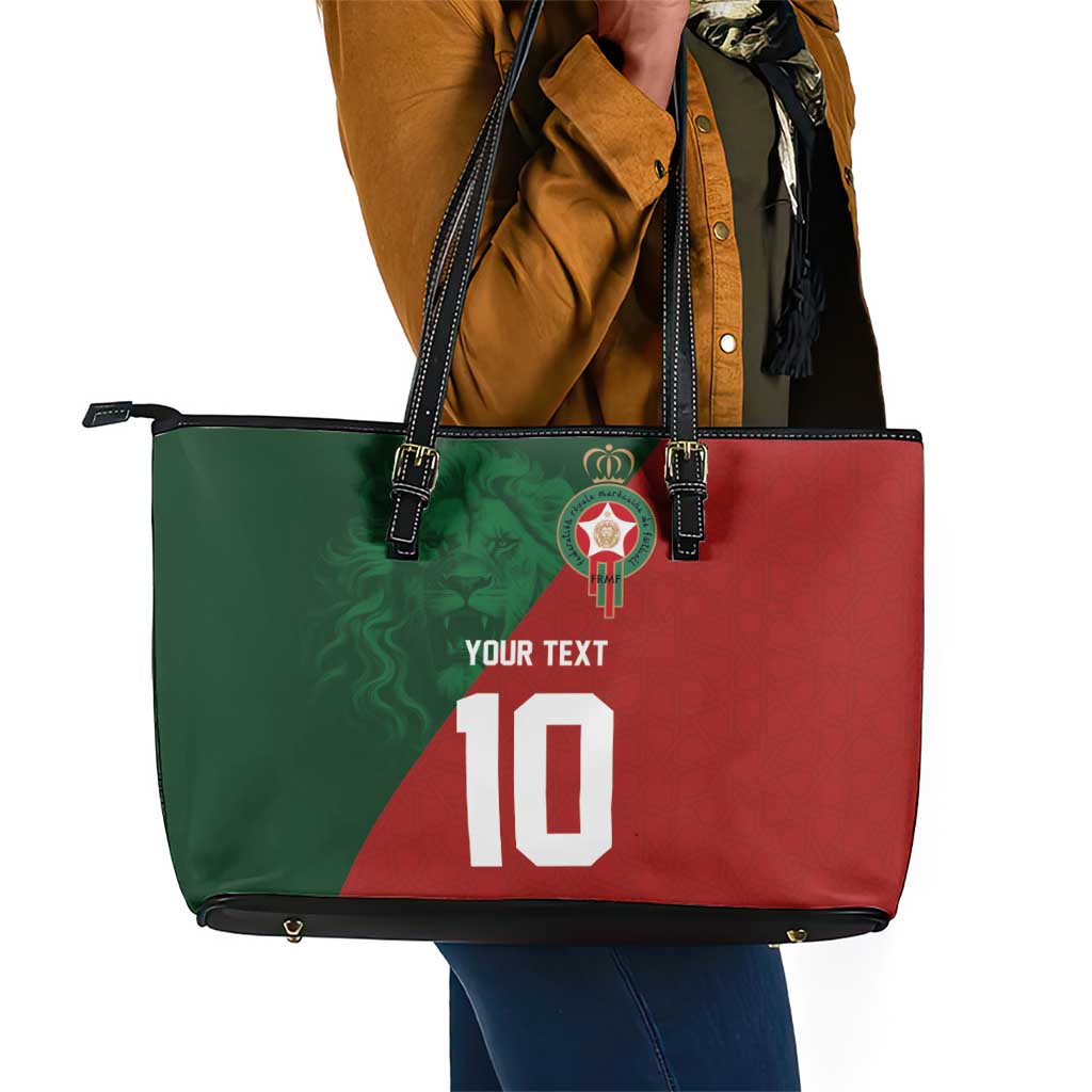 Custom Moroccan Football Leather Tote Bag Go Glory-The Atlas Lions - African Pride