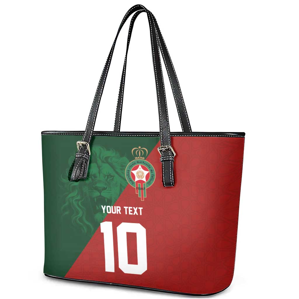 Custom Moroccan Football Leather Tote Bag Go Glory-The Atlas Lions - African Pride