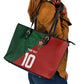 Custom Moroccan Football Leather Tote Bag Go Glory-The Atlas Lions - African Pride