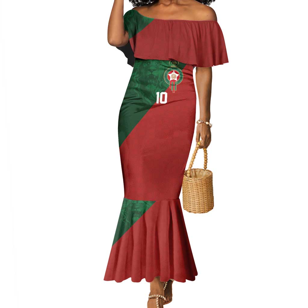 Custom Moroccan Football Mermaid Dress Go Glory-The Atlas Lions - African Pride
