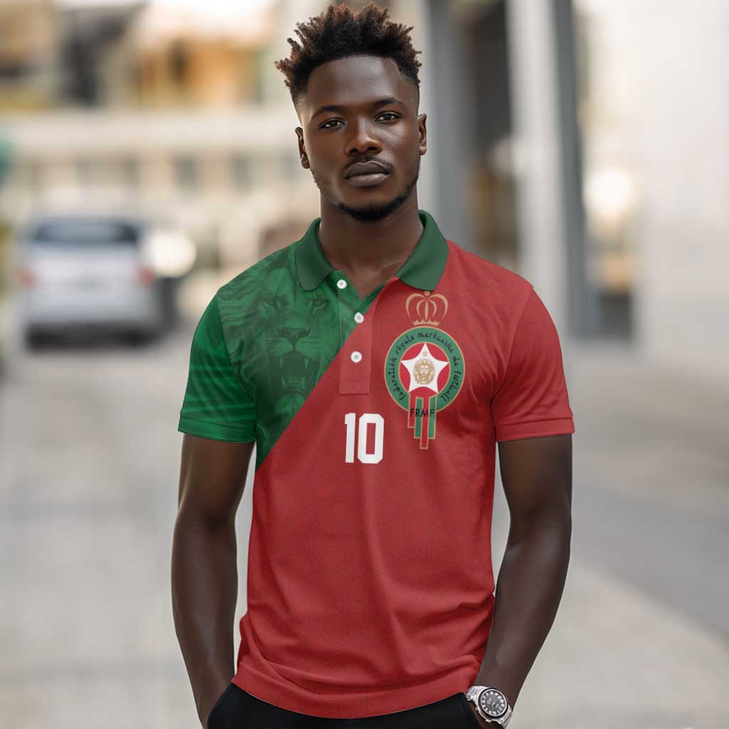 Custom Moroccan Football Polo Shirt Go Glory-The Atlas Lions - African Pride