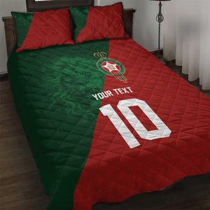 Custom Moroccan Football Quilt Bed Set Go Glory-The Atlas Lions - African Pride