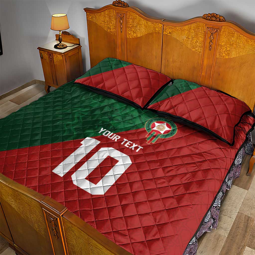 Custom Moroccan Football Quilt Bed Set Go Glory-The Atlas Lions - African Pride