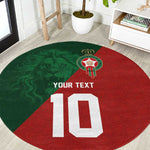 Custom Moroccan Football Round Carpet Go Glory-The Atlas Lions - African Pride