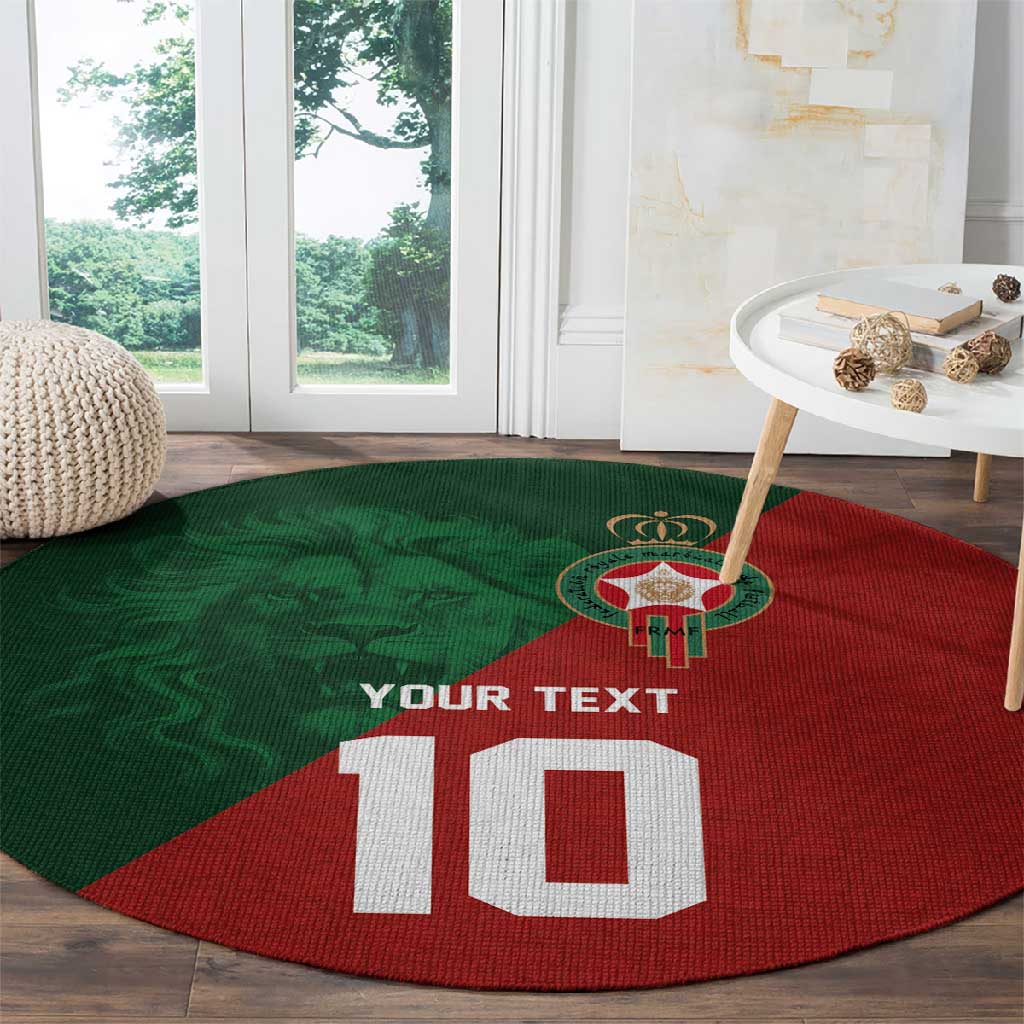 Custom Moroccan Football Round Carpet Go Glory-The Atlas Lions - African Pride