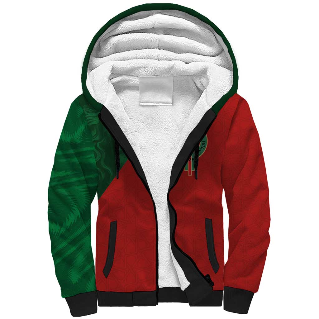 Custom Moroccan Football Sherpa Hoodie Go Glory-The Atlas Lions - African Pride