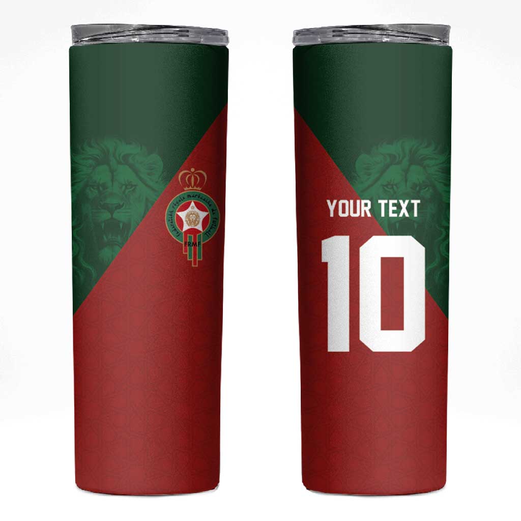 Custom Moroccan Football Skinny Tumbler Go Glory-The Atlas Lions - African Pride