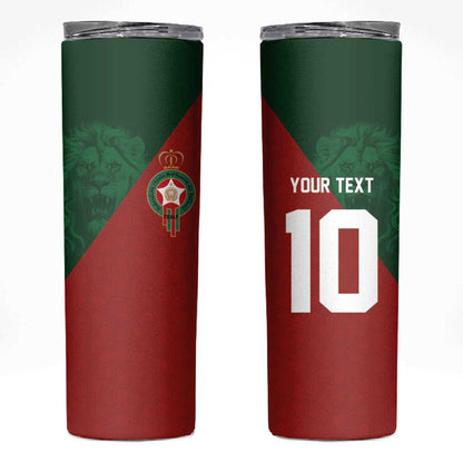 Custom Moroccan Football Skinny Tumbler Go Glory-The Atlas Lions - African Pride