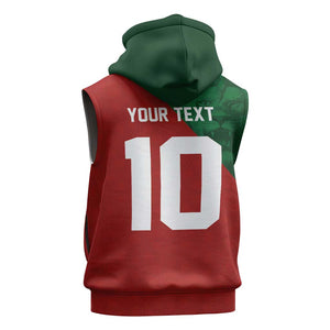 Custom Moroccan Football Sleeveless Hoodie Go Glory-The Atlas Lions - African Pride