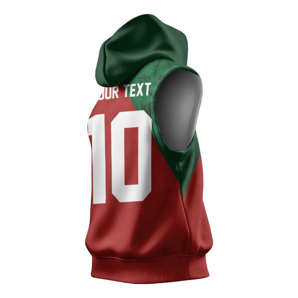 Custom Moroccan Football Sleeveless Hoodie Go Glory-The Atlas Lions - African Pride