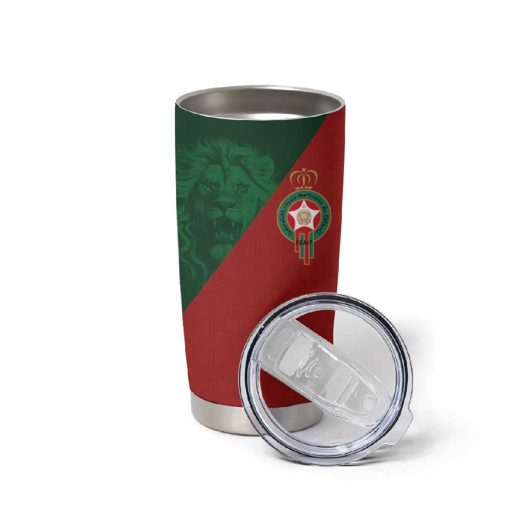 Custom Moroccan Football Tumbler Cup Go Glory-The Atlas Lions - African Pride