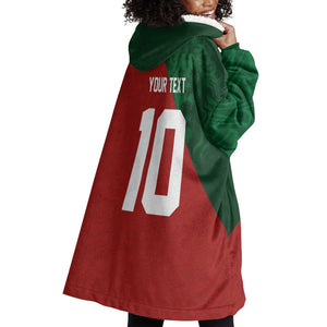 Custom Moroccan Football Wearable Blanket Hoodie Go Glory-The Atlas Lions - African Pride