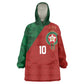 Custom Moroccan Football Wearable Blanket Hoodie Go Glory-The Atlas Lions - African Pride