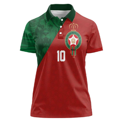 Custom Moroccan Football Women Polo Shirt Go Glory-The Atlas Lions - African Pride