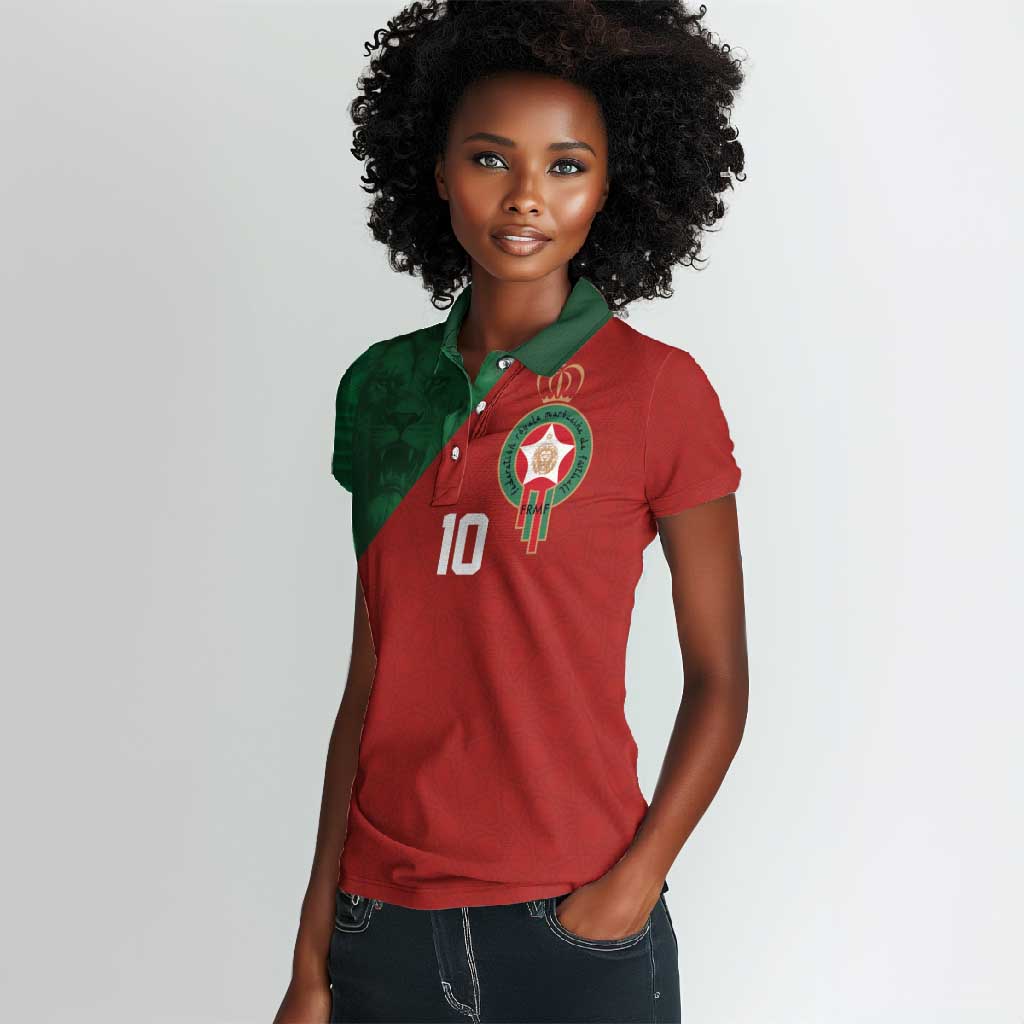 Custom Moroccan Football Women Polo Shirt Go Glory-The Atlas Lions - African Pride