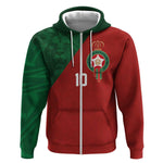 Custom Moroccan Football Zip Hoodie Go Glory-The Atlas Lions - African Pride