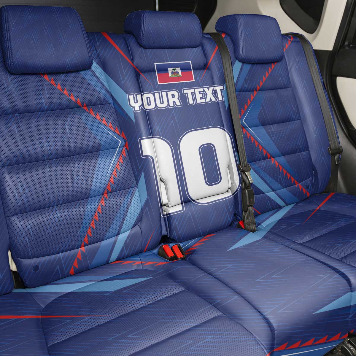Custom Afro Haiti Football Back Car Seat Cover Sporty Style - African Pride