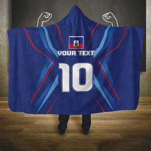 Custom Afro Haiti Football Hooded Blanket Sporty Style - African Pride