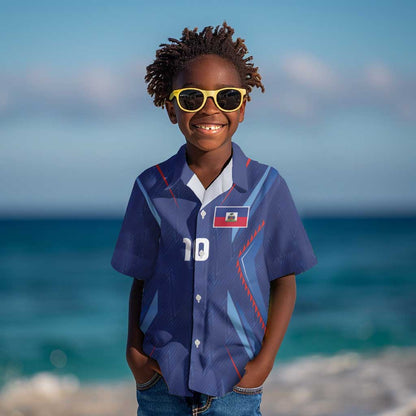 Custom Afro Haiti Football Kid Hawaiian Shirt Sporty Style - African Pride