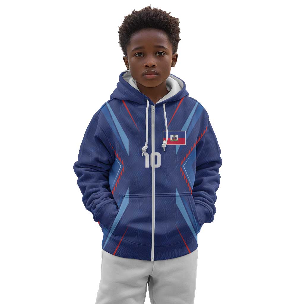 Custom Afro Haiti Football Kid Hoodie Sporty Style - African Pride